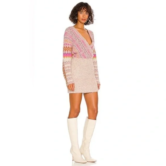 Free People - Forever Fairisle Dress in Strawberry Combo - Picture 3 of 7